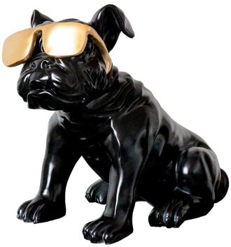 Schubiger M&ouml;bel Skulptur Bulldogge mit Goldener Sonnenbrille