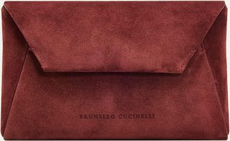 Brunello Cucinelli Suede Envelope Clutch Bag