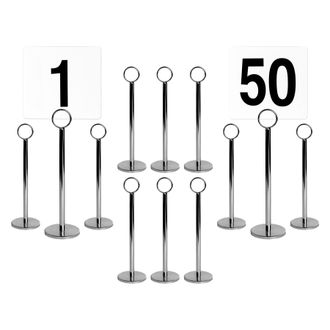 Argon Tableware Table Numbers with 20cm Holders - 20cm - Silver - Pack of 50
