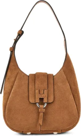 Hogan Medium Suede Buckle Shoulder Bag