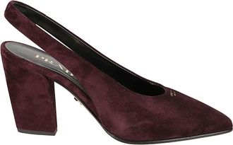 Prada Sal&oacute;n Slingback de Ante - Shoes - Mujer - Rojo - 40 EU