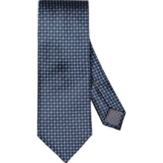 Eton Navy Geometric Pattern Silk Jacquard Tie at Nordstrom Rack