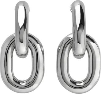 Paco Rabanne XL Link Hoop Oorbellen - Dames - Oorbellen - Grijs - ONE Size - Accessoires