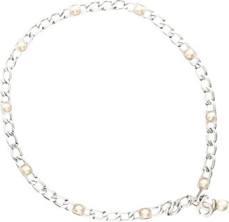 Chanel Pre-owned Belts, female, Gray, Size: ONE SIZE Pre-owned Chain Belt with Detail