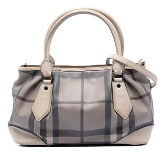 Burberry Pre-owned Burberry Smoke Check Coated Canvas Heathcliff Satchel Ladies V2RCUUP2B5STDMFZ