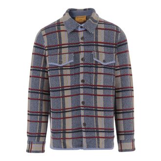 Guest In Residence Jassen, Heren, Veelkleurig, S, Kasjmier, Kasjmier Klassieke Kraag Shirt Ruitpatroon