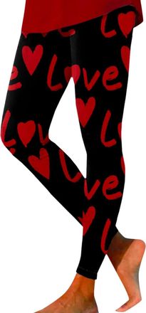 Generic Valentines Outfits for Women UK Cute Love Heart Lightweight Tights Butt Lifting Tummy Control High Waisted Yoga Pants Slim Fit Cosy Stretch Soft Leggi