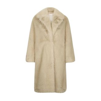 Liu Jo Single-Breasted Coats, female, Beige, Size: L Single-Breasted Coat