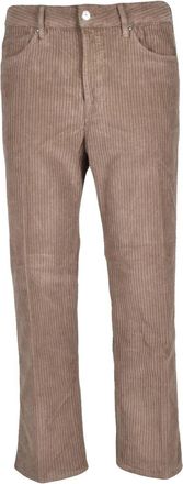 Nine In The Morning Textured Corduroy Carrot Trousers With Button Closure