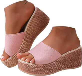 Generic Womens Platform Wedge Sandals Soft Spring Shoes Cork Orthopedic Wedge Slipper for Women, Comfortable Open Toe Summer Sandals for Women 2026, Arch Supp