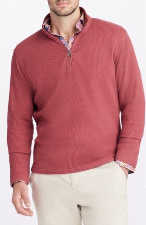 Robert Graham Shepton Quarter Zip Knit Pullover in Red at Nordstrom Rack, Size Xxx-Large