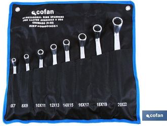 cofan Set 10 Pcs Llaves Acodadas De 6-7 A 24-26, Juego De Llaves De Estrella Pulidas Con Doble Punta Y Acodadas. Estas Llaves Est&aacute;n Fabricadas En Acero Al C