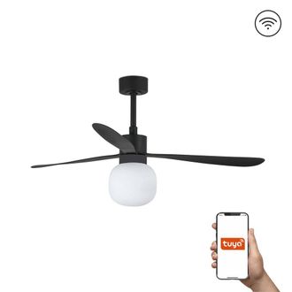 Netlighting Amelia 132cm Tuya Smart Ceiling Fan LED Globe Black
