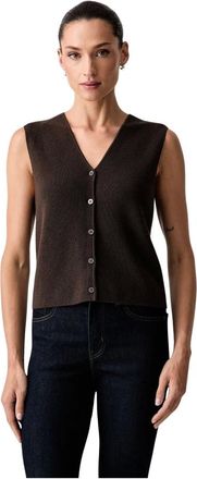 Marc O'Polo Gilet in maglia con scollo a V e bottoni - - Jackets - Donna - Marrone - S