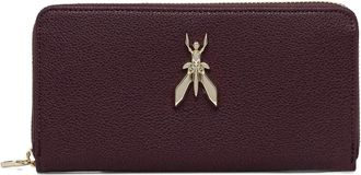 Patrizia Pepe Fly-plaque zipped wallet - women - CALFSKIN/Viscose - One Size - Purple