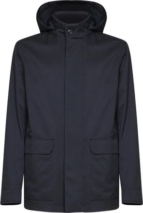 Ermenegildo Zegna Lichte Jas - Heren - Zomerjassen - Blauw - XL - Wol - Jassen