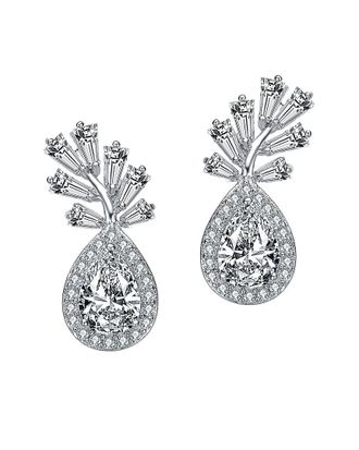 Genevive Silver Cz Earrings