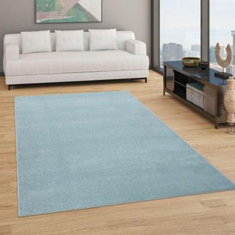 Paco Home Tappeto Pelo Corto Lavabile, Monocolore Semplice e Moderno, div. misure e colori 160x220 cm, Turchese - Paco Home