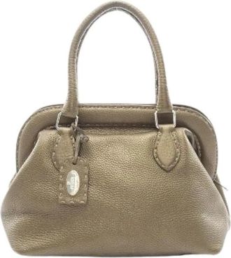 Fendi Pre-owned Selleria Leren Handtas - Dames - Vintage Handtas - Groen - ONE Size - Leer - Vintage