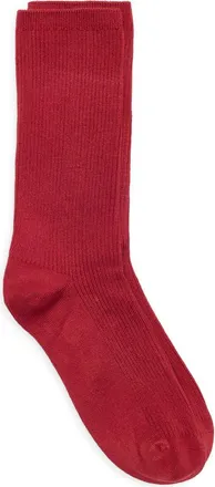 Nordstrom Everyday Rib Crew Socks in Red Garnet at Nordstrom, Size 9-11