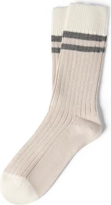 Brunello Cucinelli Cotton socks with stripes in Rope at Nordstrom, Size Xx-Large Eu