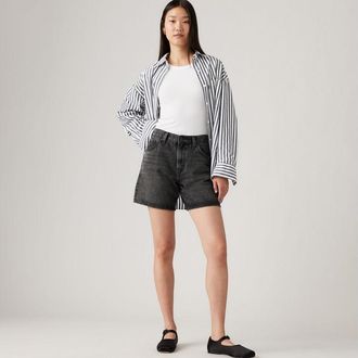 Levi's High Rise Baggy Shorts - Womens - 23 - Black