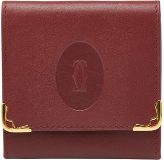 Cartier Wine Red Leather Coin Purse/Coin Case (Pre-Owned)