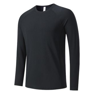 Generic Mens Casual T Shirt Tops Trendy Tees Mens Fashion Casual Sports Fitness Outdoor Curved Hem Solid Color Round Neck T Shirt Long Sleeve Top Turtleneck T