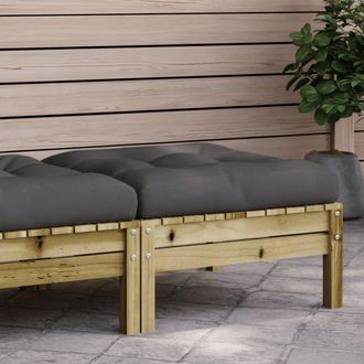 vidaXL Taburete De Jard&iacute;n Con Coj&iacute;n Madera De Pino Impregnada Vidaxl