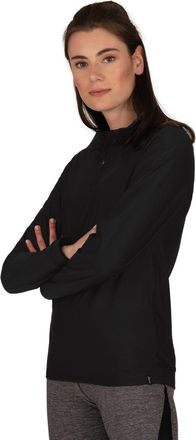 Trigema Sweatshirt TRIGEMA TRIGEMA Lang&auml;rmeliges Sportshirt mit Reissverschluss, Damen, Gr. S, schwarz, 92% Polyester, 8% Elasthan, Sweatshirts Sweatshirt