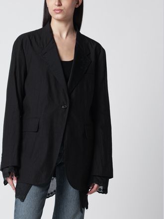 Our Legacy Reversible Drip blazer in soot black Techflax