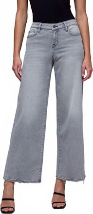 Hidden Jeans Nori Mid Rise Wide Leg Jeans In Light Grey