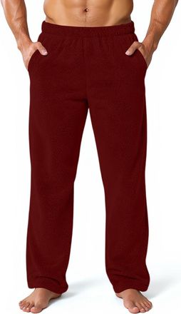Generic Mens Fleece Lounge Pants Ultra-Soft Plush Pajama Bottoms with Elastic Waist & Pockets, Warm Fuzzy Sleepwear Trousers for Winter, Cozy Loungewear for H