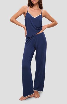 Eberjey Frida Cami Pajamas in Navy/Ivory at Nordstrom, Size Medium