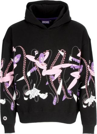 Octopus Love Hoodie Zwart Geribbelde Collectie - Heren - Hoodies - Zwart - XS - Katoen - Hoodies & sweatvesten