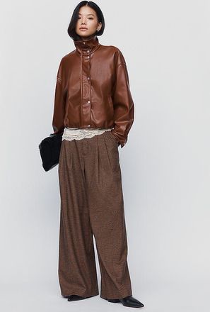 Maeve Avery Wide Leg Pleated Trousers Pants