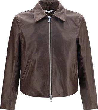Our Legacy Giacca Corta in Pelle - - Jackets - Uomo - Marrone - L