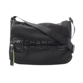 Chanel Pre-owned Cross Body Bags, male, Black, Size: ONE SIZE Pre-owned Sports Line Nylon Rubber Shoulder Bag