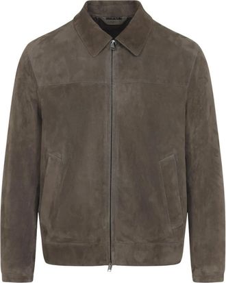 Brioni Shirt Collar Blouson - Heren - Leren en Su&egrave;de Jassen - Bruin - XL - Leer - Jassen