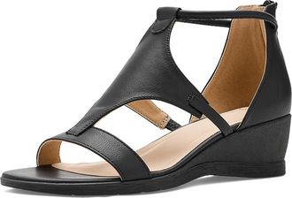 Journee Collection Trayle Womens Wedge Shoes Black : 6.5 M, Faux Leather