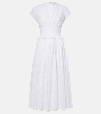 Tory Burch Broderie anglaise cotton midi dress