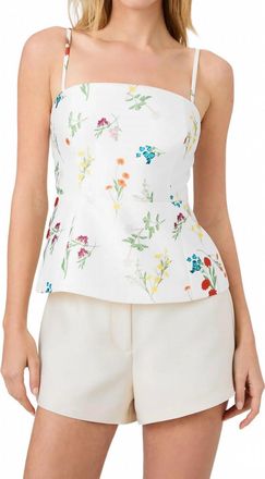 French Connection Christine Fleur Structured Top In Summer White