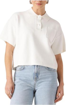 Liu Jo Witte Polo Shirt voor Vrouwen - Dames - Polos - Wit - XL - Polyester - Tops