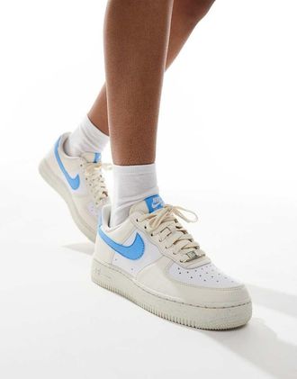 Nike Air Force 1 07 NN - Sneakers color bianco sporco e blu