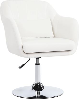 OEM Sill&oacute;n Para Sal&oacute;n Giratorio 360&deg; Con Altura Ajustable Respaldo Envolvente Reposabrazos Y Coj&iacute;n 60x60x79-91 Cm Blanco