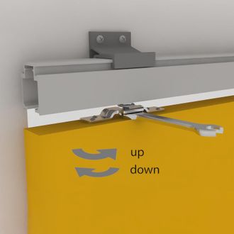 Emuca Kit De Sistema Corredero Railway Para Puertas Correderas Colgadas De Madera Con Cierre Suave, 80kg, Aluminio, Anodizado Mate - Emuca