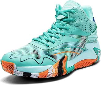 Generic Unisex Basketball Shoes Anti Slip Wear-Resistant Shock-Absorbing Rebound Outdoor Indoor Sports Training Boots Walking Shoes(Green,8.5 UK)