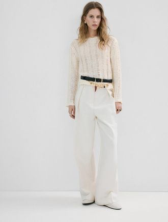 Mango Pullover maglia aperta sfilacciato grezzo - Donna - S - MANGO