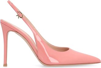 Gianvito Rossi Slingback pumps van lakleer - Dames - Pumps - Roze - 38 1/2 EU - Leer - Schoenen