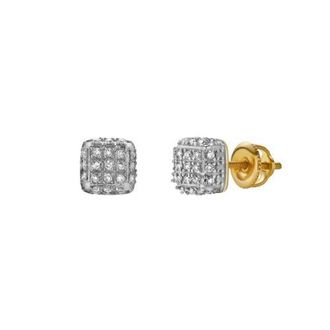 LuvMyJewelry Dune 10K Yellow Gold Cluster Diamond Unisex Earrings - 0.15 Cts at Nordstrom